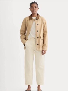 Everlane The Utility Barrel Pants Bone Cream Cropped Jeans Womens Size US 4